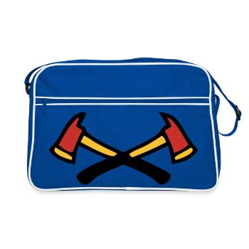 Crossed Fire Brigade Logo - Retro Bag - blue/white - Front