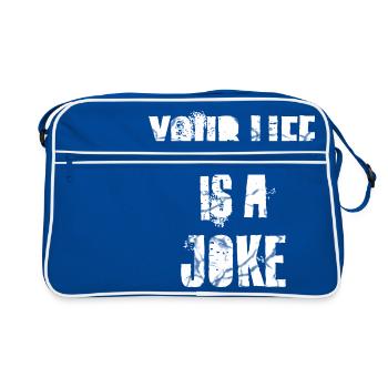your life is a joke - Retro Tasche - Blau/Weiß - Vorne