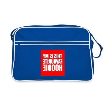 Ma citation préférée sur le sweat à capuche - Sac Retro - bleu/blanc - Devant