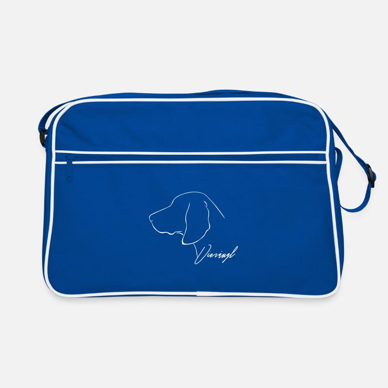 VIERAEUGL Brandlbracke Hund Jagdhunde Wilsigns - Retro Tasche - Blau/Weiß
