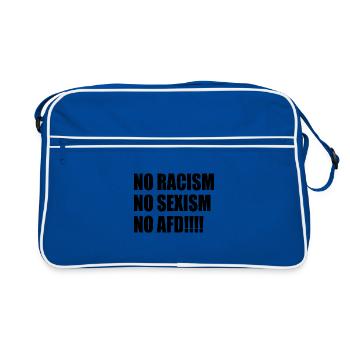 Pas de racisme, pas de sexisme, pas d’AfD - Sac Retro - bleu/blanc - Devant