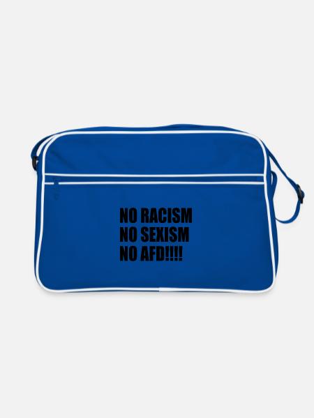 no racism no sexism no afd - Retro Bag - blue/white - Front