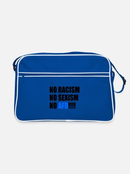 no racism no sexism no afd - Retro Bag - blue/white - Front