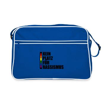 kein platz für rassismus - Retro Tasche - Blau/Weiß - Vorne