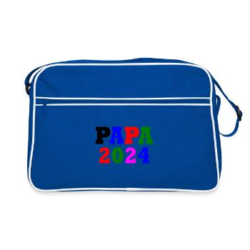 Papa 2024 - Retro Tasche - Blau/Weiß - Vorne