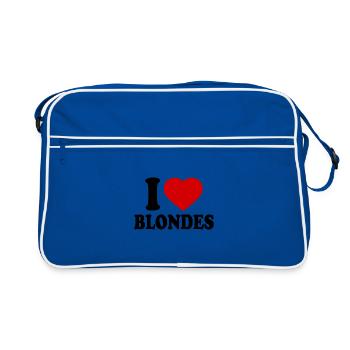 I love blondes - Retro Bag - blue/white - Front
