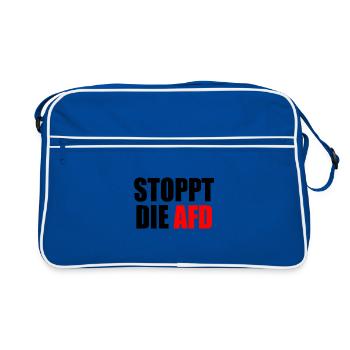 Stoppt die afd - Retro Tasche - Blau/Weiß - Vorne
