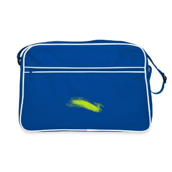 Neon Lime Brush Stroke - Retro Bag - blue/white - Front