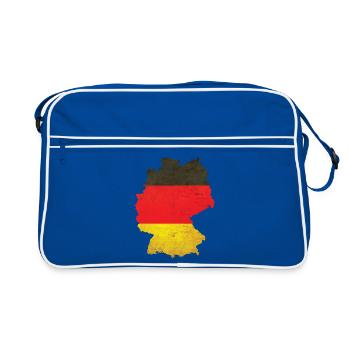 Allemagne - frontière nationale sous drapeau national - Sac Retro - bleu/blanc - Devant