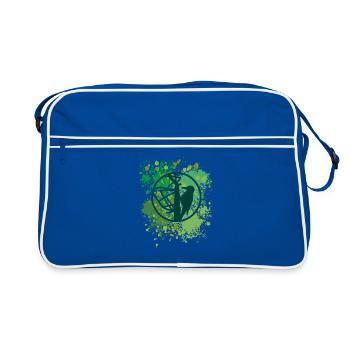Woodpecker | Woodpecker | Silhouette | bird - Retro Bag - blue/white - Front