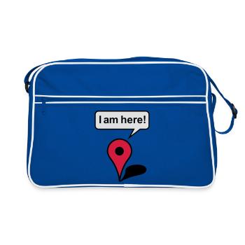 I am here! Google Maps - Sac Retro - bleu/blanc - Devant