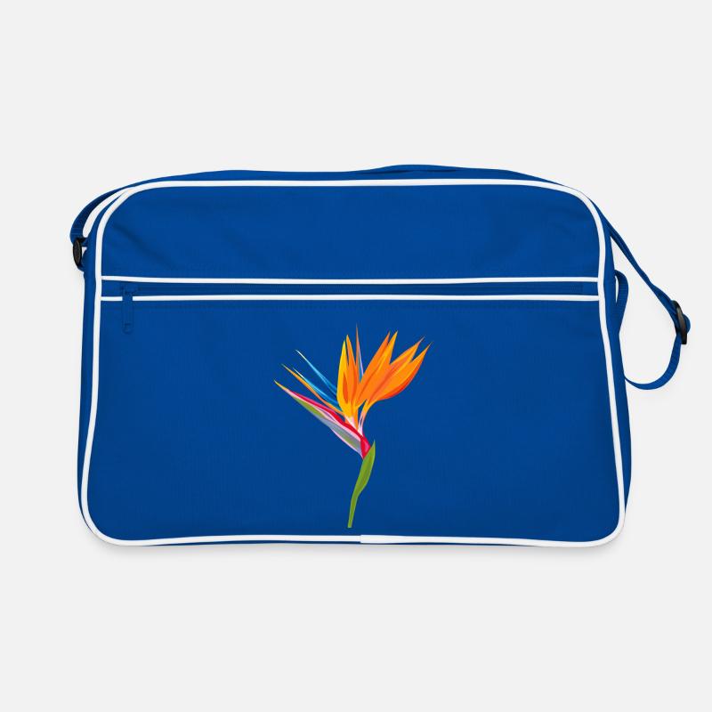 Paradiesvogel Farbenspiel - Retro Tasche - Blau/Weiß