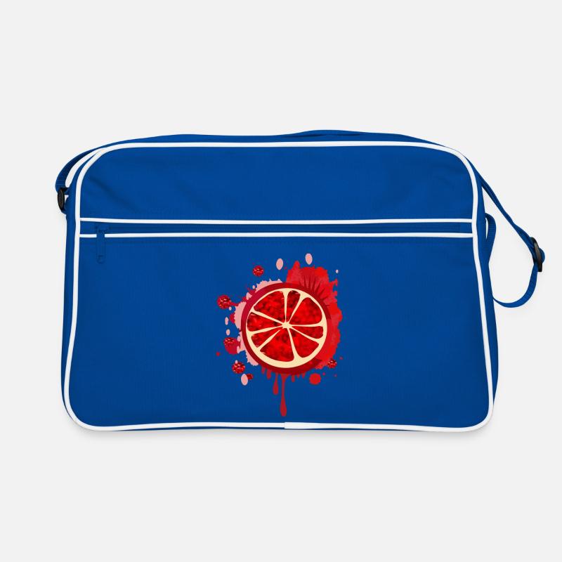 blutrotes Granatapfel Graffiti mit Kerne Retro Tasche