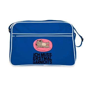 Lustiger Spruch lustige Sprüche - Retro Tasche - Blau/Weiß - Vorne