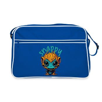 Snappy Alien - Retro Tasche - Blau/Weiß - Vorne