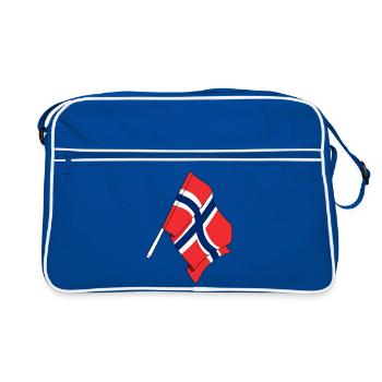 Flagge Norwegen - Retro Tasche - Blau/Weiß - Vorne