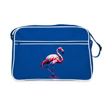 Flamant rose polygonal - Sac Retro - bleu/blanc - Devant
