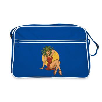 Design d’art rétro inspiré de Méduse - Sac Retro - bleu/blanc - Devant