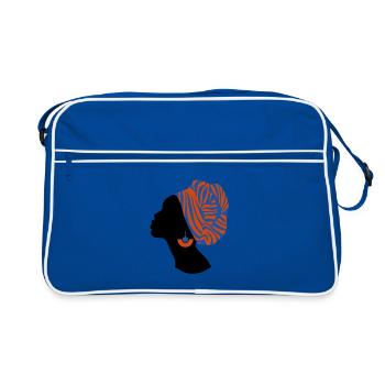Femme Africaine Design Traditionnel Afrique - Sac Retro - bleu/blanc - Devant