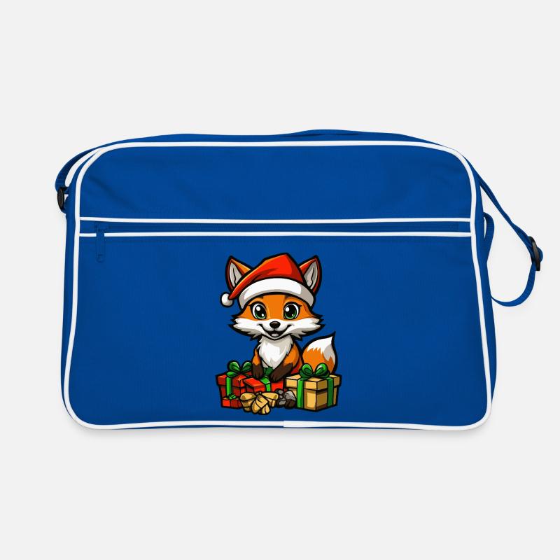 Fuchs Weihnachten Geschenke - Retro Tasche - Blau/Weiß