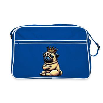 Pug Pugs Pug Owner Pug Lover Pug Holder - Retro Bag - blue/white - Front
