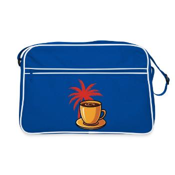 Style du palmier tropical à café - Sac Retro - bleu/blanc - Devant