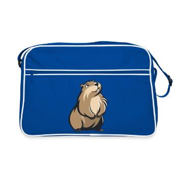 Cute Groundhog - Retro Bag - blue/white - Front
