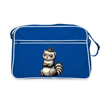 ferret ferret holder ferret owner - Retro Bag - blue/white - Front