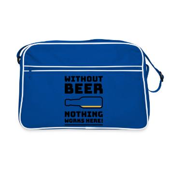 Sans bière, rien ne marche ici ! (BOIRE DE 2C) - Sac Retro - bleu/blanc - Devant