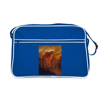 Trojanisches Pferd in Muralla - Retro Tasche - Blau/Weiß - Vorne