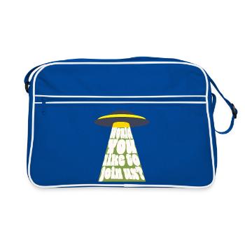 Sci-Fi UFO invitation - Retro Tasche - Blau/Weiß - Vorne