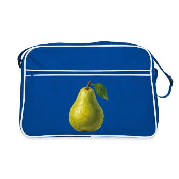Illustration de la poire jaune - Sac Retro - bleu/blanc - Devant