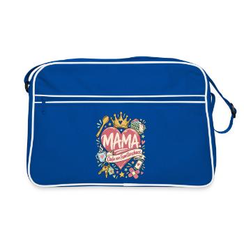 Mama Chefin vom Familienchaos - Retro Tasche - Blau/Weiß - Vorne