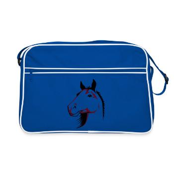 Pferd | Horse | Pferdekopf | reiten - Sac Retro - bleu/blanc - Devant