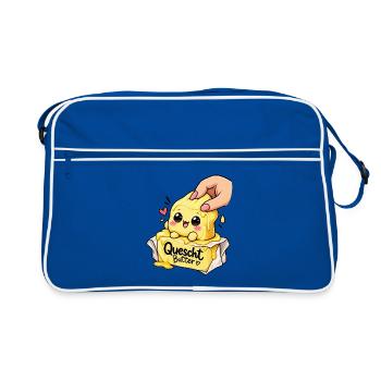 Quescht Butter Squishi - Retro Tasche - Blau/Weiß - Vorne