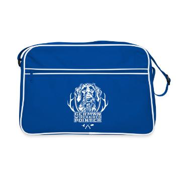 German Wirehaired Pointer Jagdhunde Hunde Wilsigns - Retro Tasche - Blau/Weiß - Vorne