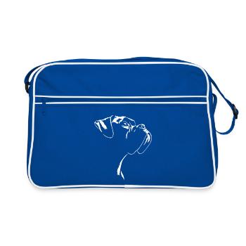 Boxer Silhouette Chien Chien Wilsigns - Sac Retro - bleu/blanc - Devant