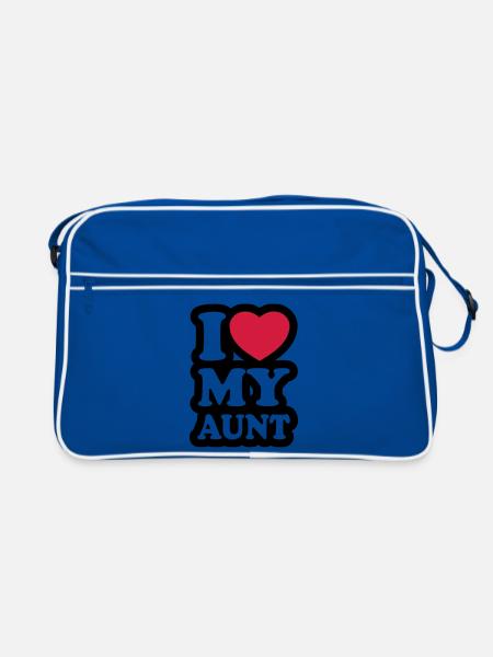 I love my aunt - J'aime ma tante - Sac Retro - bleu/blanc - Devant