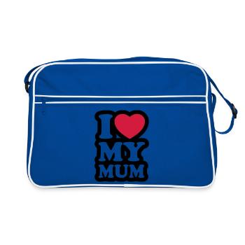 I love my mum - J'aime ma maman - Sac Retro - bleu/blanc - Devant