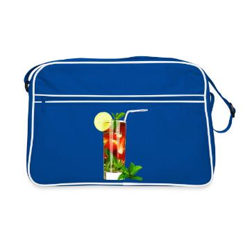 Été Boisson fraîche Fête Célébration Anniversaire - Sac Retro - bleu/blanc - Devant