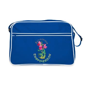 Drachenblumen - Retro Tasche - Blau/Weiß - Vorne