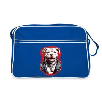 Dog breed Pitbulls - Retro Bag - blue/white - Front