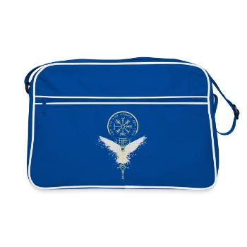 Wikinger - Vegvísir - Rabe - Kompass - Runen - Retro Tasche - Blau/Weiß - Vorne