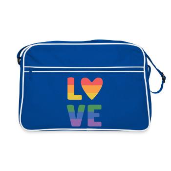 Mois de la fierté LGBT - Love is Love - Sac Retro - bleu/blanc - Devant