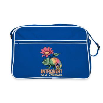 Introvert on a Mission – Chameleon Power - Retro Bag - blue/white - Front
