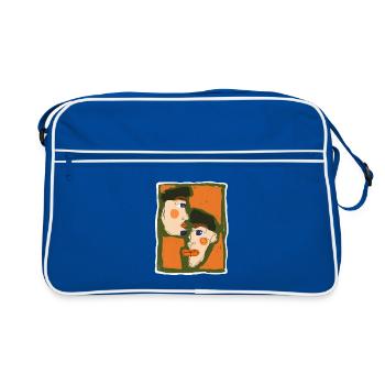 Oneliner Portrait - Retro Bag - blue/white - Front
