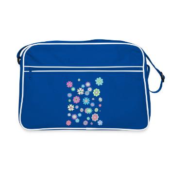 Motifs floraux colorés pour les vêtements de printemps - Sac Retro - bleu/blanc - Devant