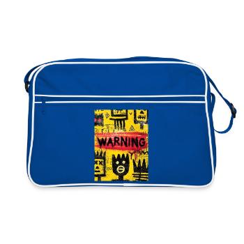 Visual Urban Graffiti Warning - Retro Bag - blue/white - Front
