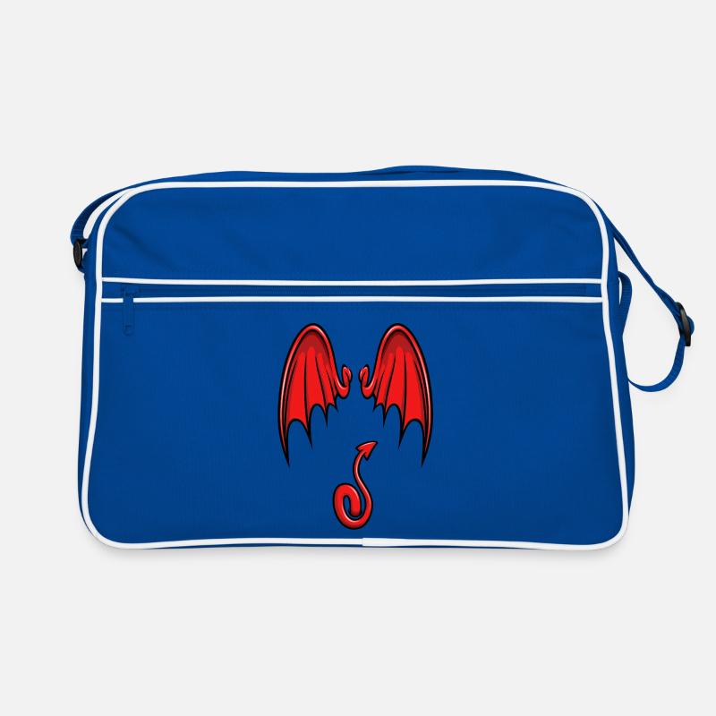 Ich bin ein kleiner Teufel - Retro Tasche - Blau/Weiß