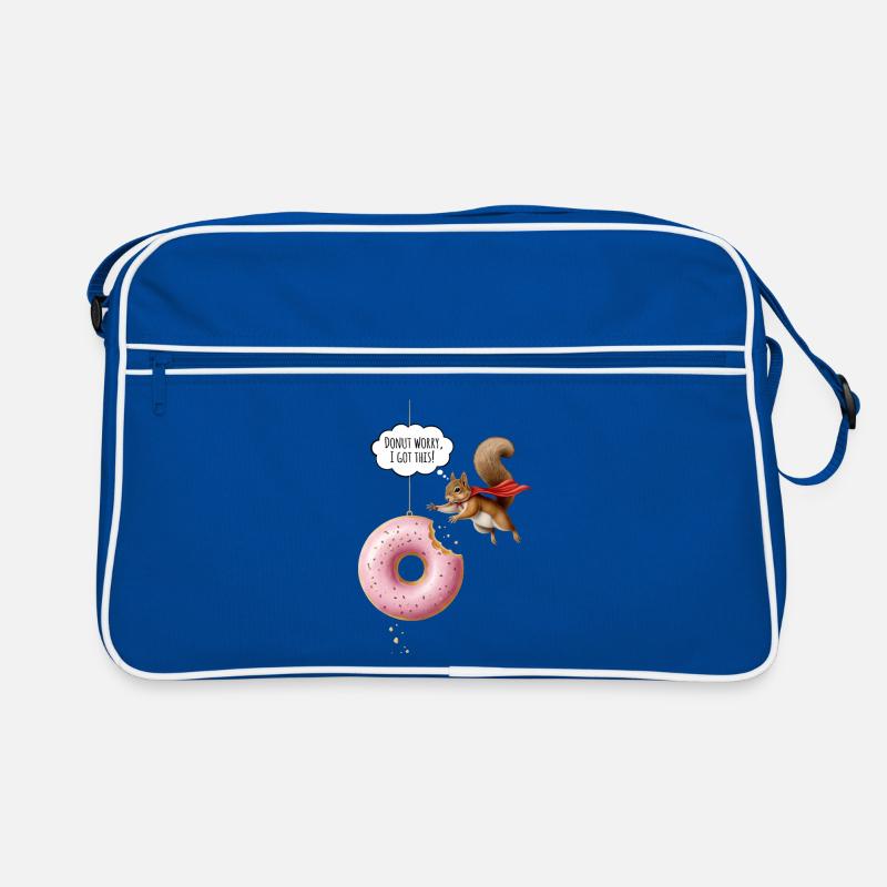 Niedliche Eichhörnchen mit Donut Retro Tasche
